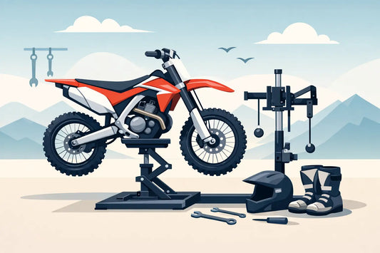 Motorcycle Balancing Stand Setup for Dirt Bikes