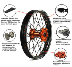 MXCHAMP Dirt Bike Wheels Set for HONDA CRF250R CRF450R CRF450X CRF450L CR125 CR250 CR450 2004-2025