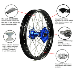 MXCHAMP Dirt Bike Wheels For Kawasaki KX250 KX450 KX500 KX 250F KX450F KLX450L 2006-2024